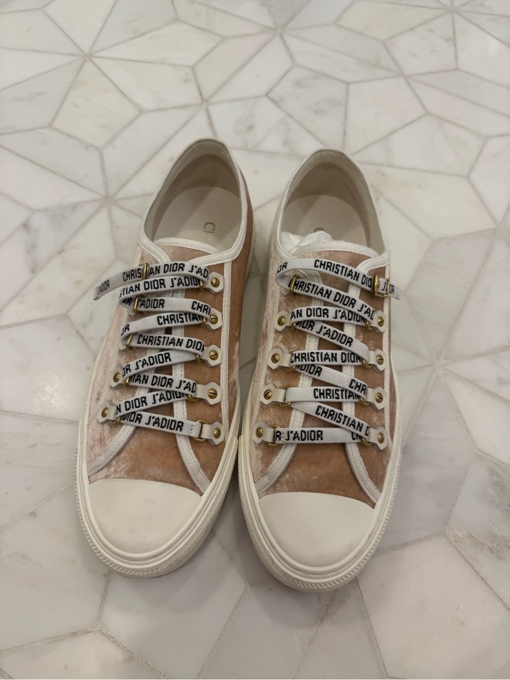 Dior Walk n Dior Pink Velvet Low-Top Sneakers Pink Velvet Sneakers